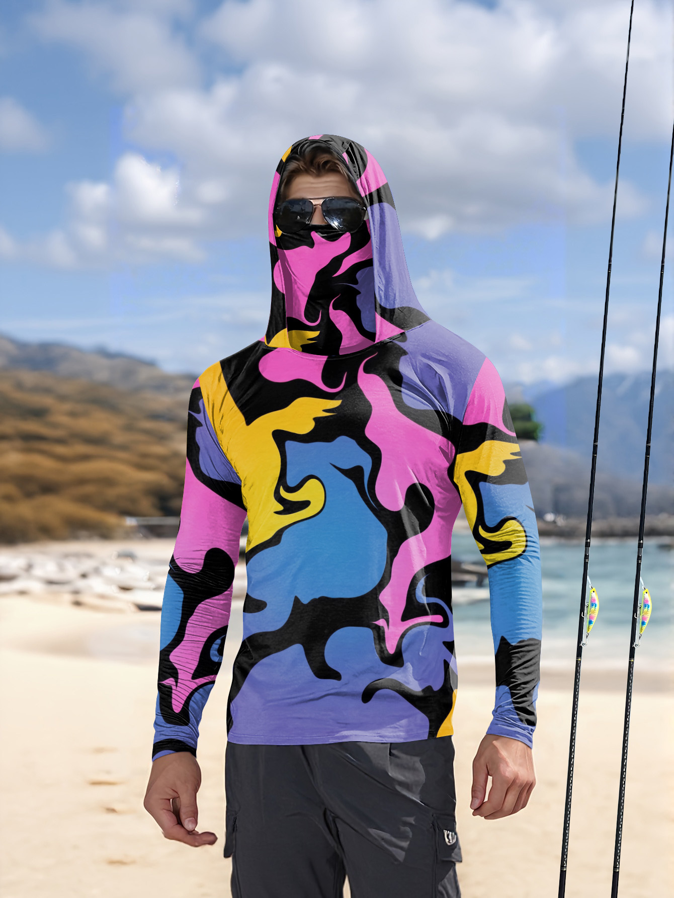 Hunting Outdoors - Fishing hooded sweatshirt men's long-sleeved sun
