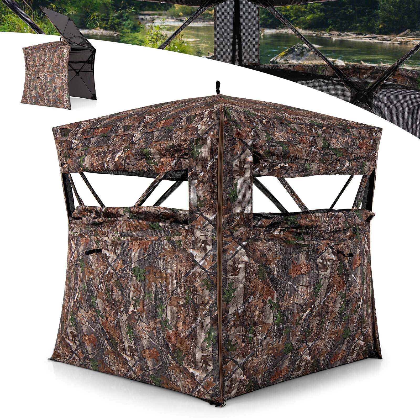 Hunting Outdoors - 360 Degree One-Way See-Through Hunting Blind