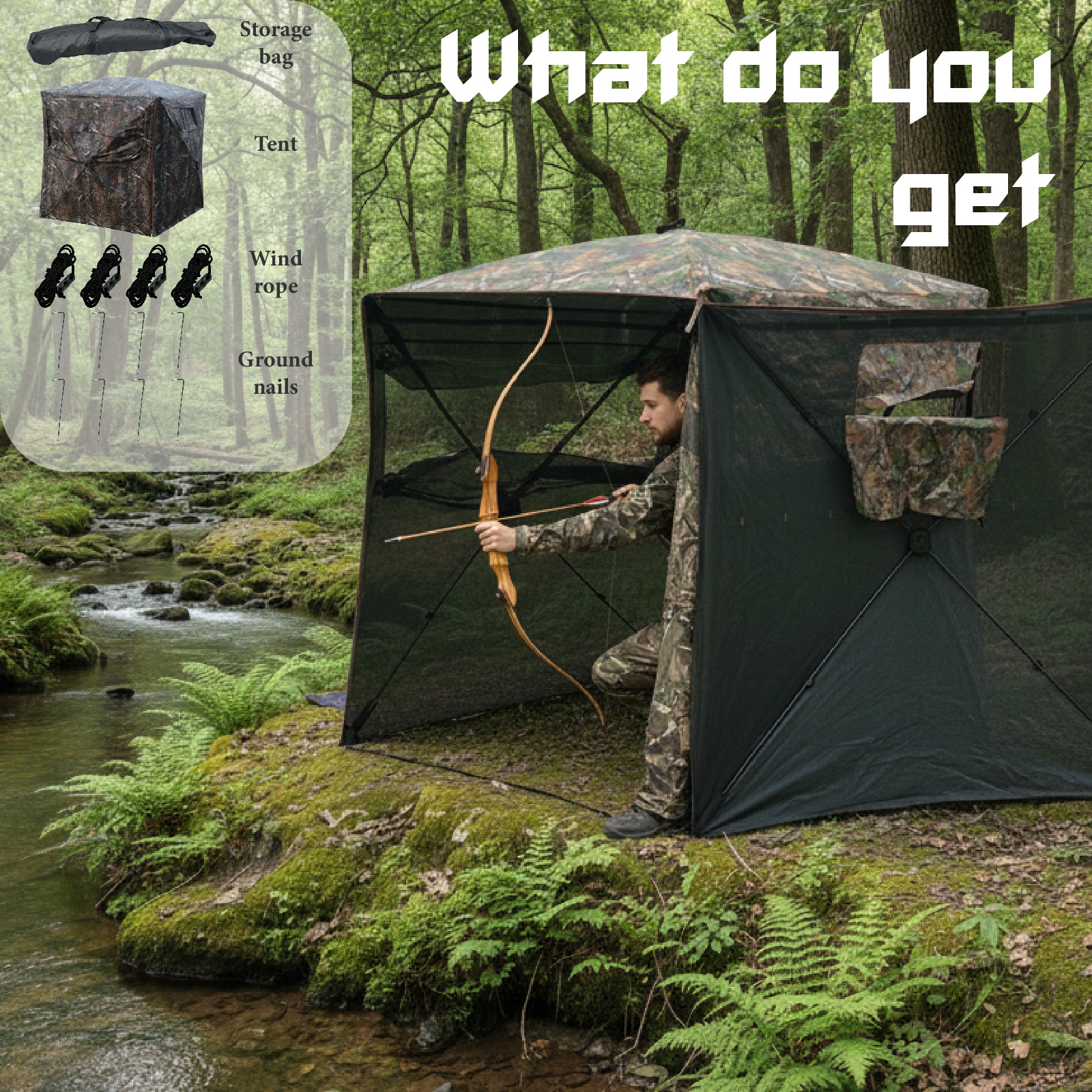 Camouflage Pop-Up Hunting Blin - Hunting Outdoors 리뷰 및 가격