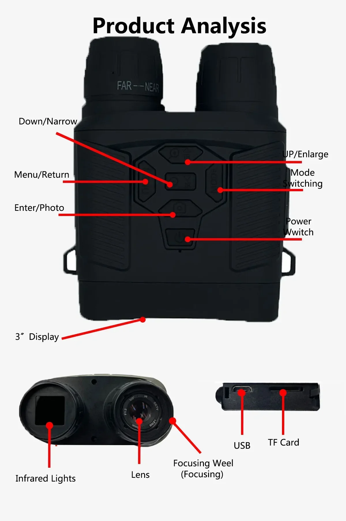 Y6 Binocular Night Vision Infr - Outdoor Hunting Digital Night Vision 리뷰 및 가격