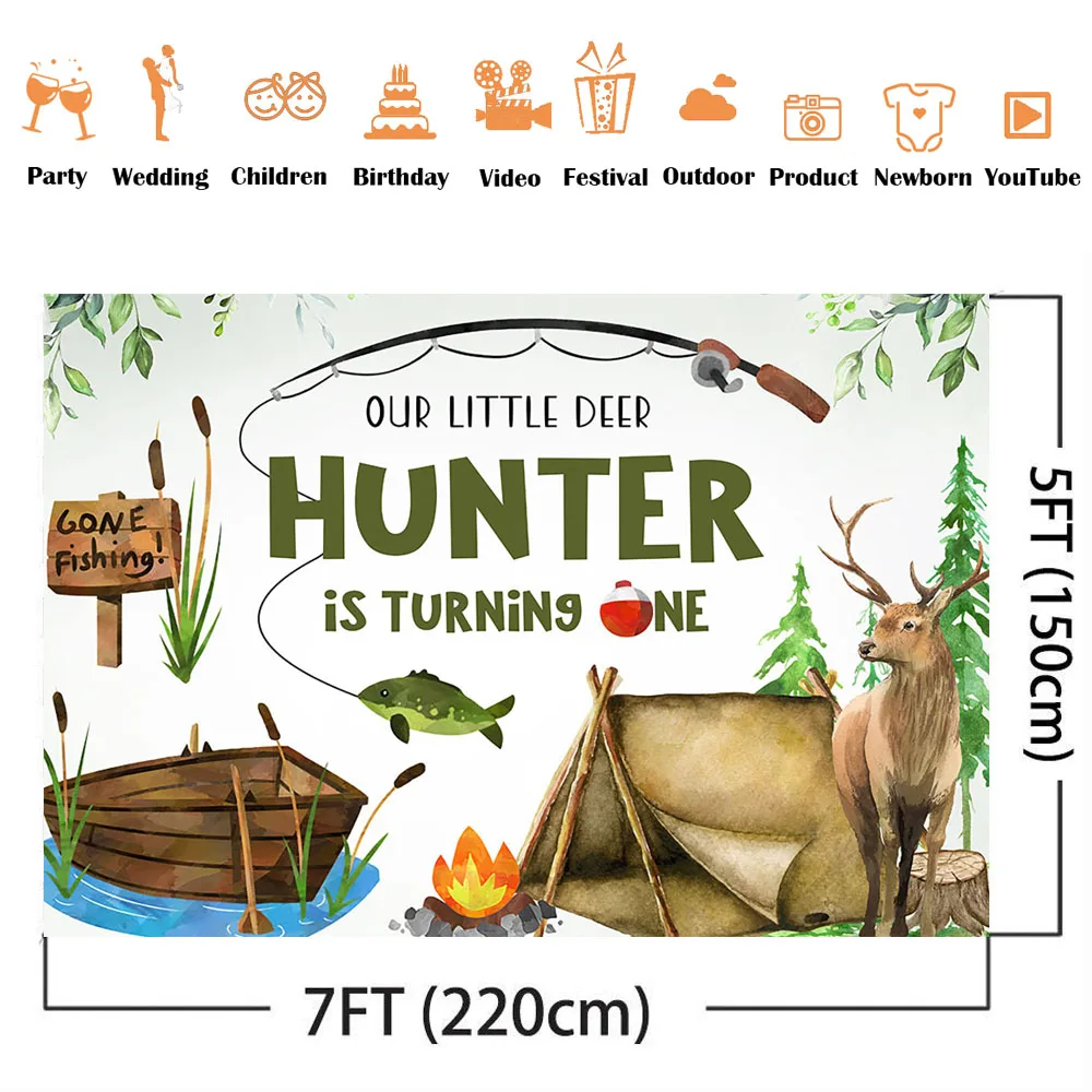 Hunting Fishing Birthday Backd - Hunting Outdoor Background 리뷰 및 가격