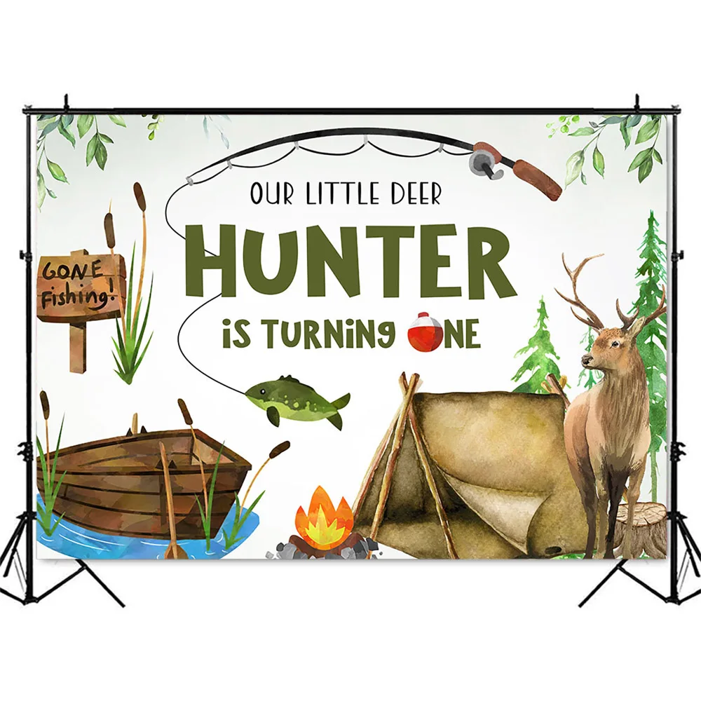Hunting Fishing Birthday Backd - Hunting Outdoor Background 리뷰 및 가격