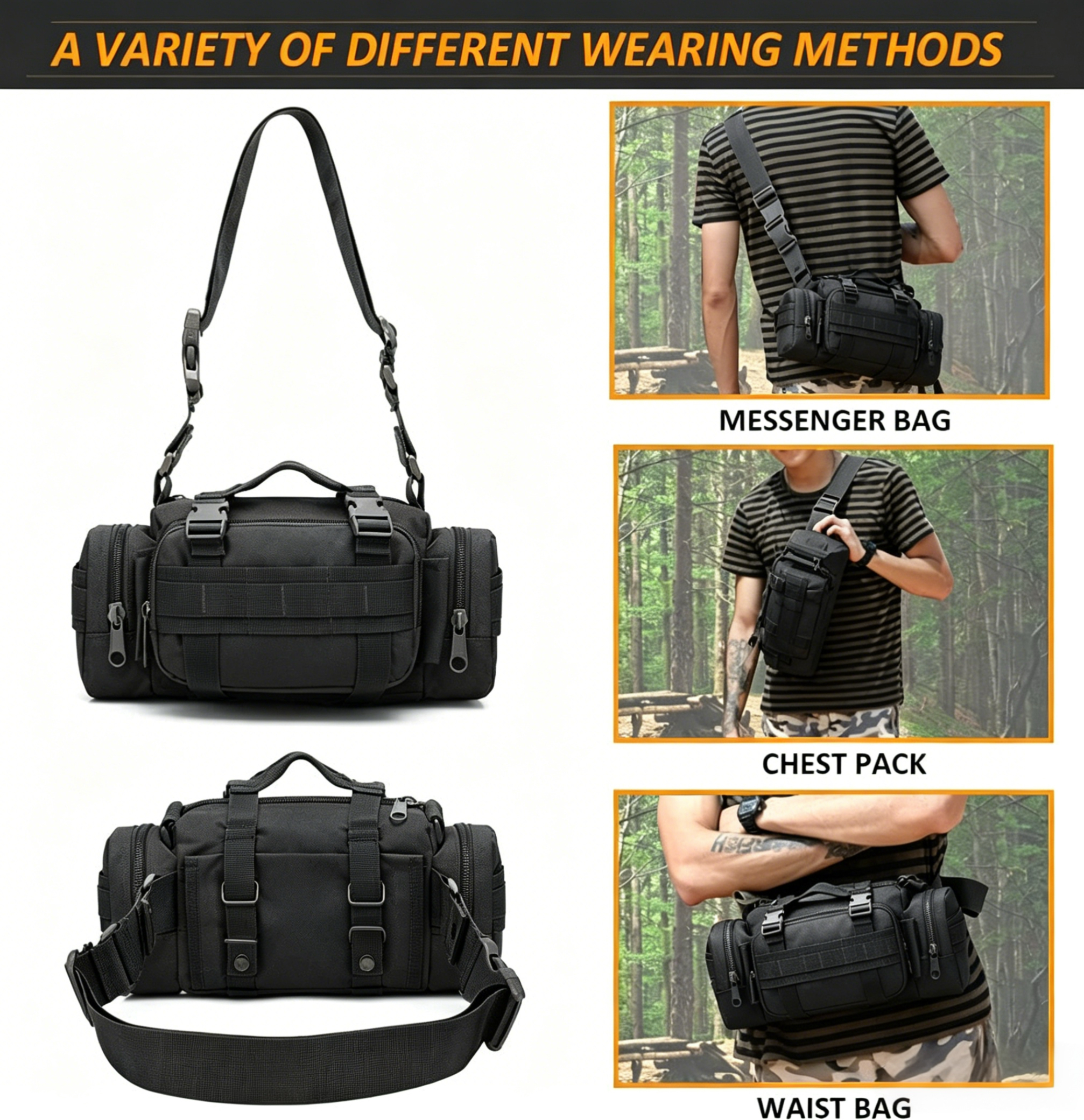 Cross Shoulder Sling Waist Bag - Outdoor Hunting Events 리뷰 및 가격