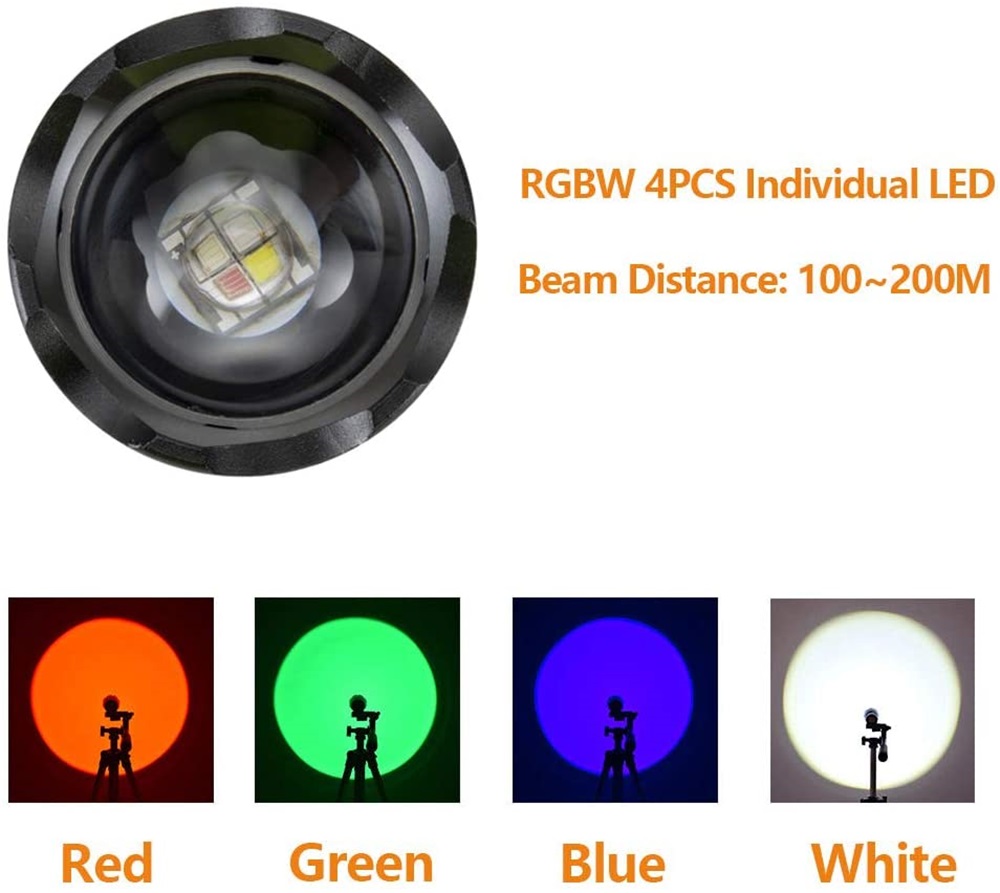 Zoom 4-Colour Light LED Flashl - Outdoor Hunting Photography 리뷰 및 가격