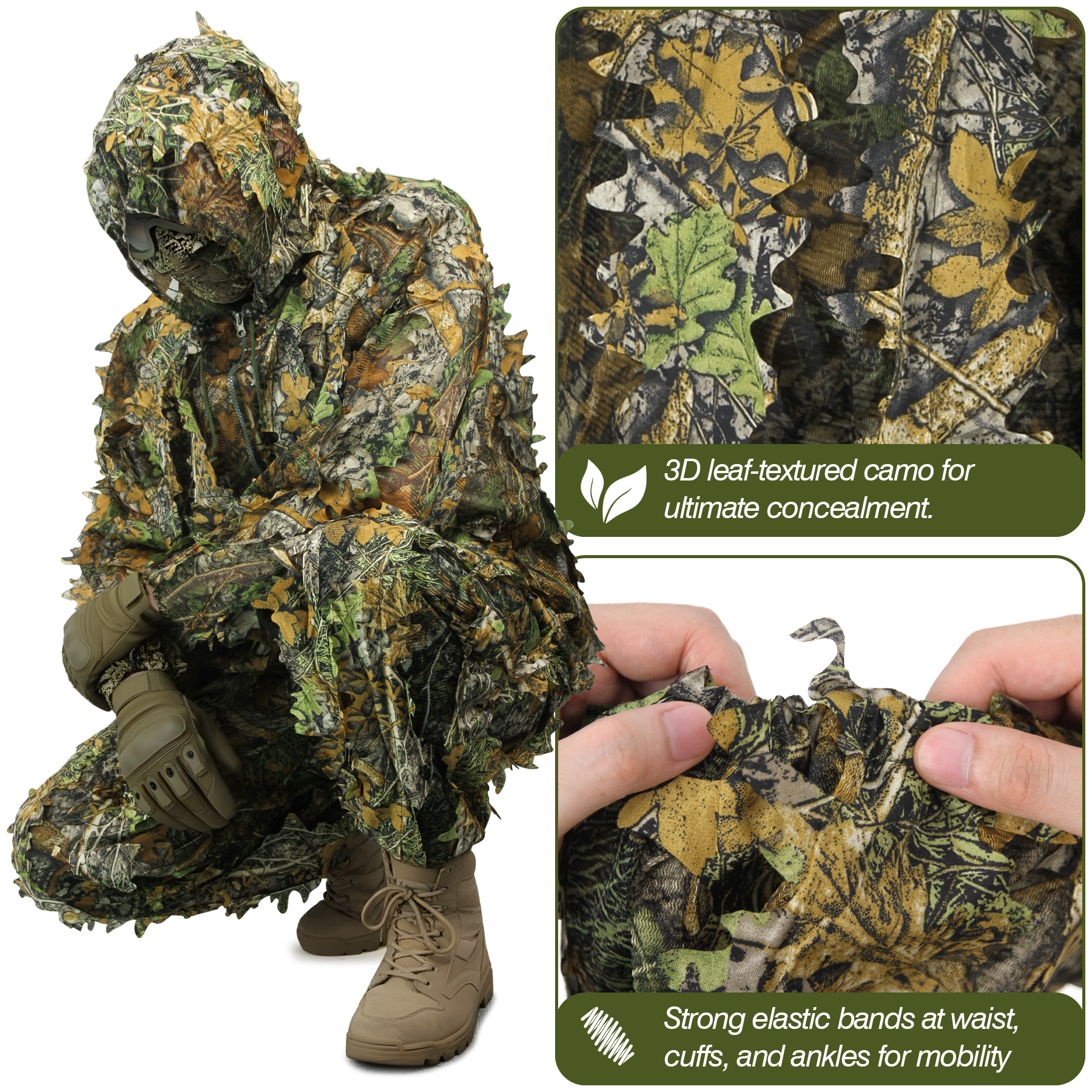 3D Camo Leaf Ghillie Suit Brea - Outdoor Hunting Photography 리뷰 및 가격