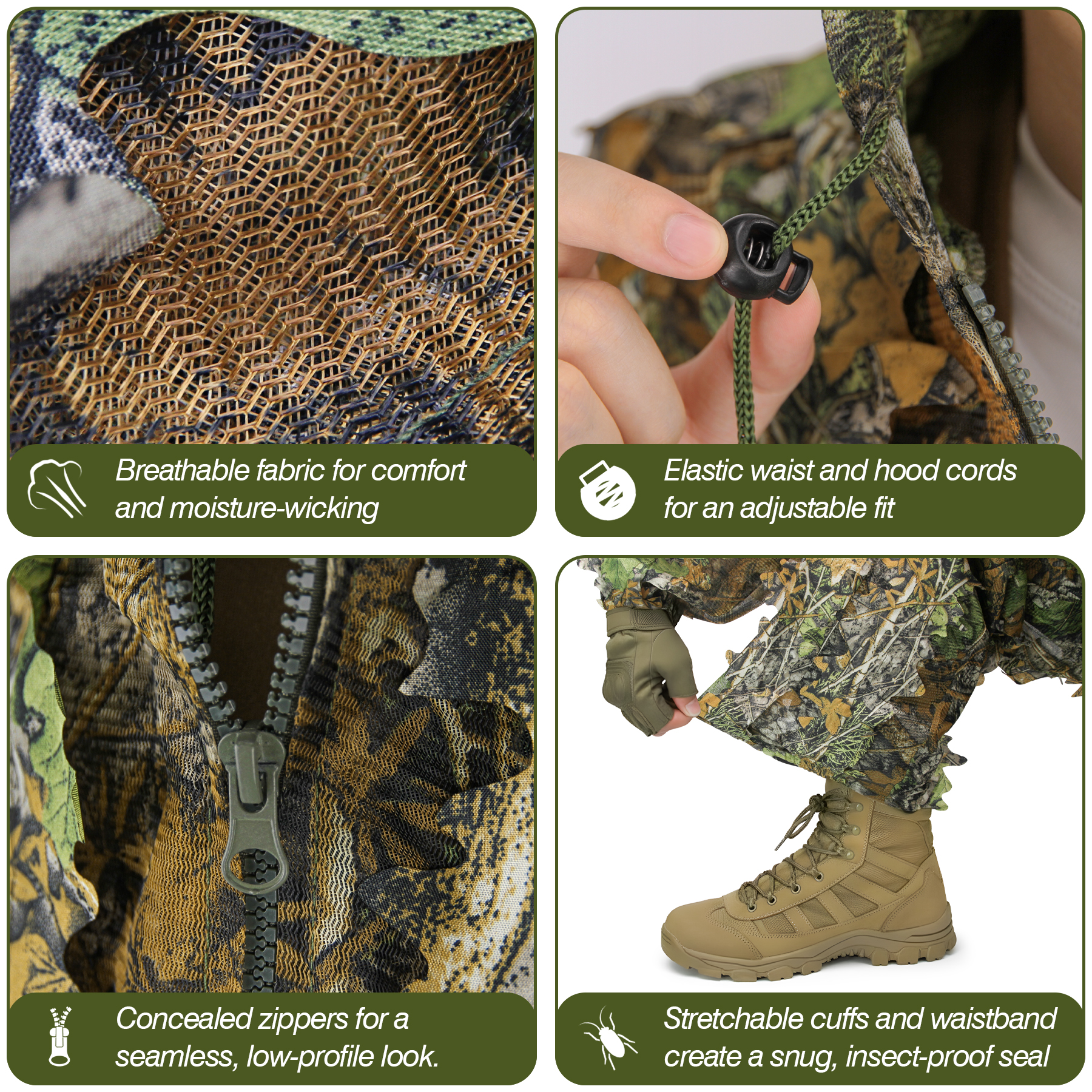 3D Camo Leaf Ghillie Suit Brea - Outdoor Hunting Photography 리뷰 및 가격