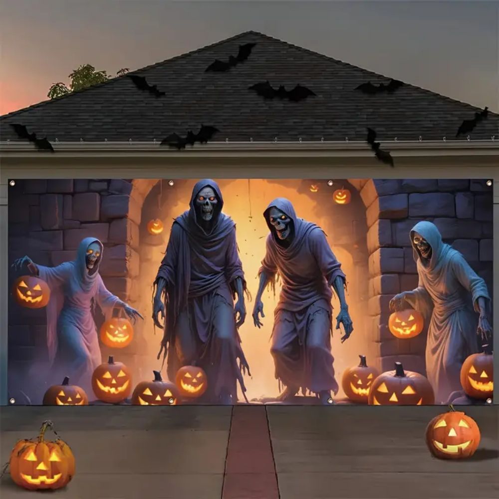 VIKAMA Halloween Garage Banner - Hunting Outdoor Background 리뷰 및 가격