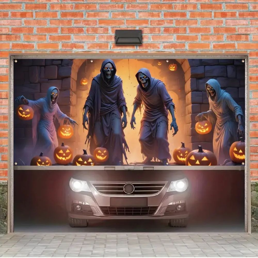 VIKAMA Halloween Garage Banner - Hunting Outdoor Background 리뷰 및 가격