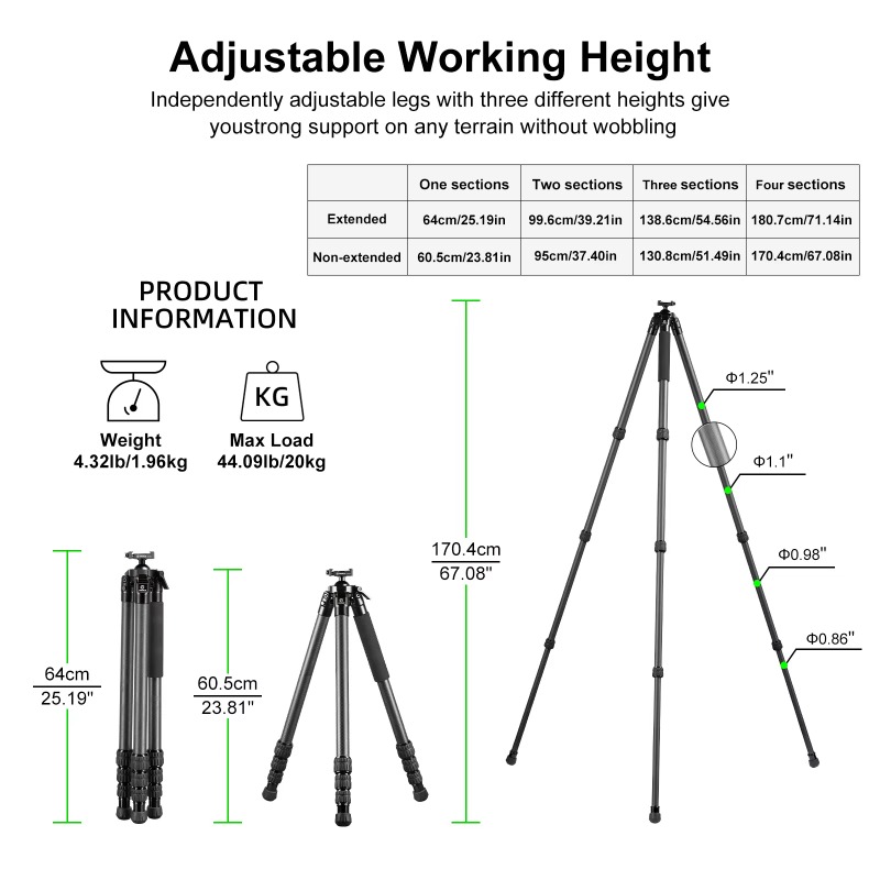 Outdoor Carbon Fiber Tripod Hi - Outdoor Hunting Photography 리뷰 및 가격